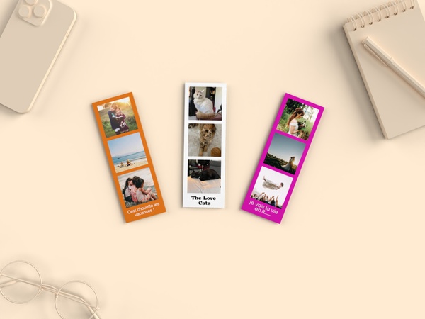 Optez pour nos tirages photo format mini-cabine en papier mat, une collection parfaite pour capturer et partager vos moments spéciaux avec style.