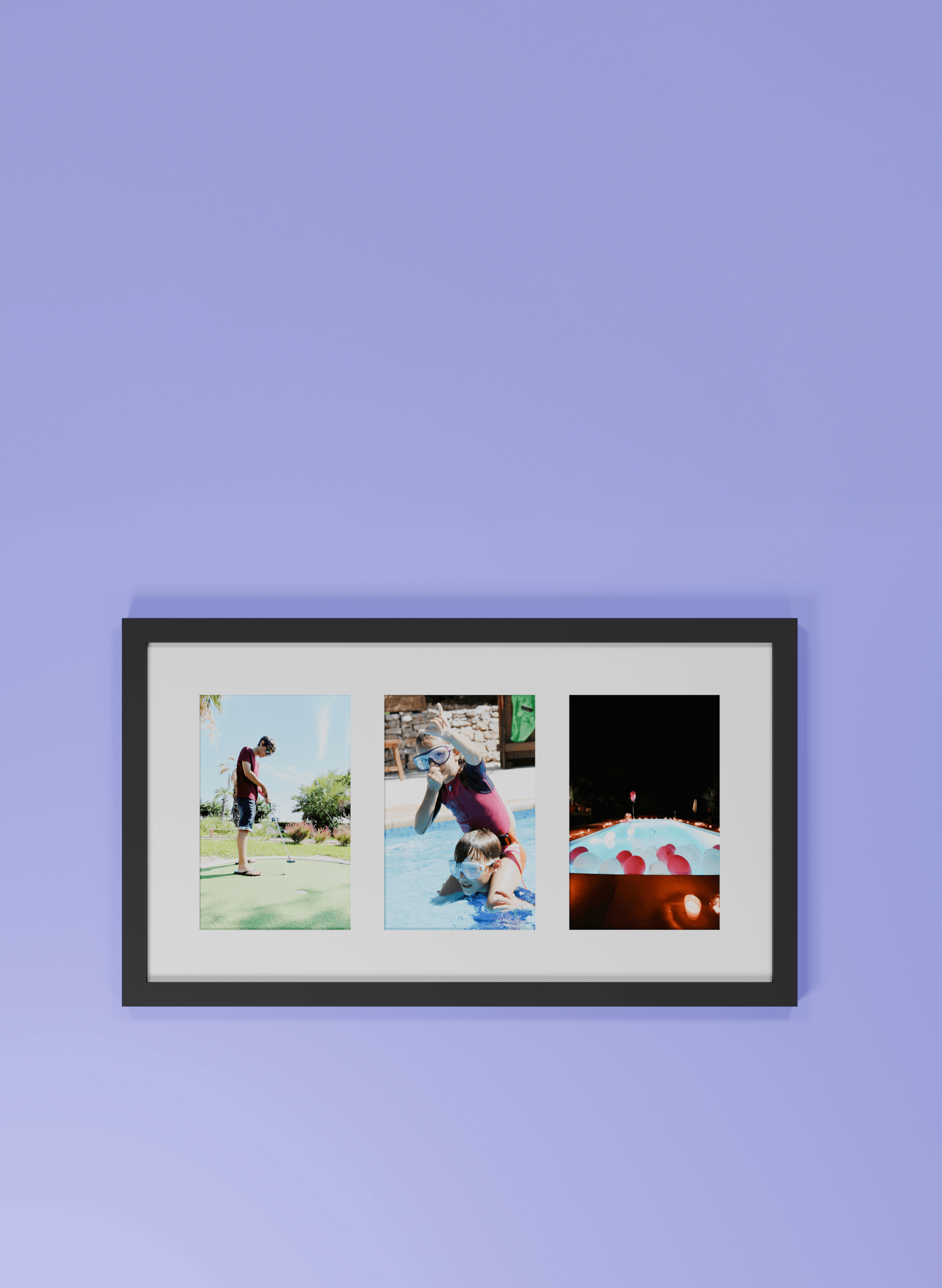 Photo du produit cadre noir pour 3 photos 10x15